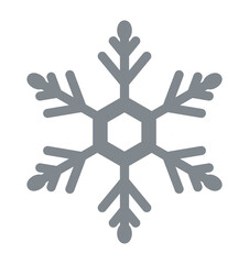 Snowflake icon, logo. Winter sign on a white background. Flat simple style. Grey silhouette. EPS10. 