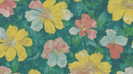 Flower Oil Painting Background Wallpaper Poster 