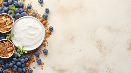 Fototapeta na wymiar Greek Yogurt with granola