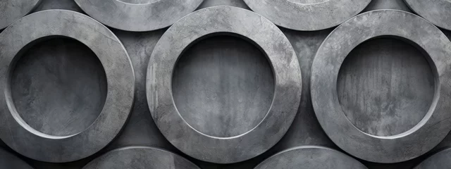 Fototapeten Abstract architecture concrete cement 3d wall texture background, with gray grey slices rings © Corri Seizinger