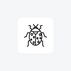 Ladybug, Beetle, Insect, Garden Protector, Line Icon, Outline icon, vector icon, pixel perfect icon