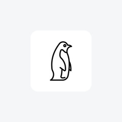 Penguin, Flightless Birds, Line Icon, Outline icon, vector icon, pixel perfect icon
