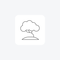 Tree, Forest, Nature, Flora, thin line icon, grey outline icon, pixel perfect icon