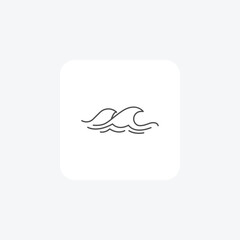 Ocean, Sea, Marine, Water, Saltwater,  thin line icon, grey outline icon, pixel perfect icon