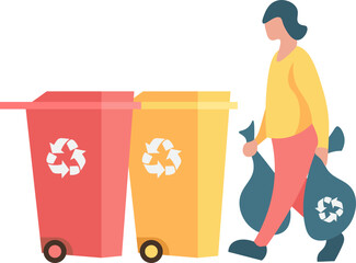 Recycle Clean People Illustration