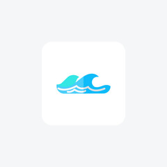 Ocean, Sea, Marine, Water, Saltwater,  flat color icon, pixel perfect icon