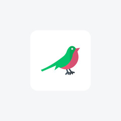 Bird, Avian, Feathered Creature,  flat color icon, pixel perfect icon