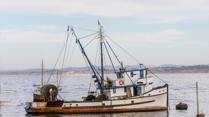 A fishing boat in the bay of Monterey, California