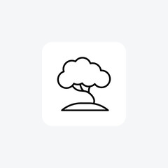 Tree, Forest, Nature, Flora, line icon, outline icon, pixel perfect icon