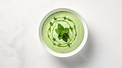 Green soup. Zucchini spinach cream soup