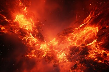 An abstract background texture depicting an explosion of fire.