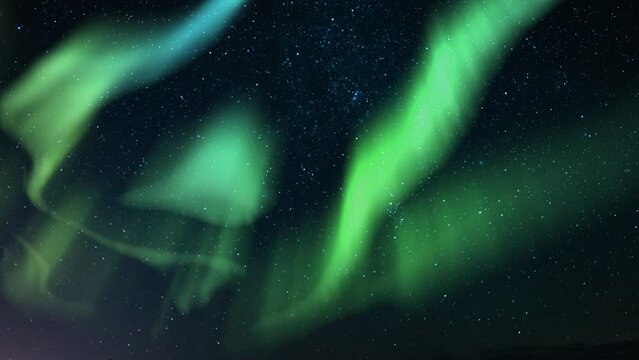 Aurora Green in Starry Sky Loop in Northeast Sky