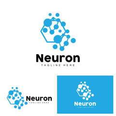 Neuron Logo Design Health Illustration DNA Molecule Nerve Cell Abstract Simple Illustration