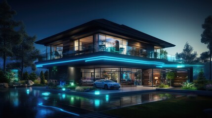 Obraz premium Luxury House with Smart Home Features