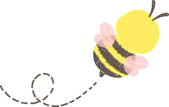 Cute buzzing bee flying cartoon 