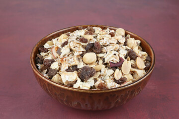 Muesli in bowl