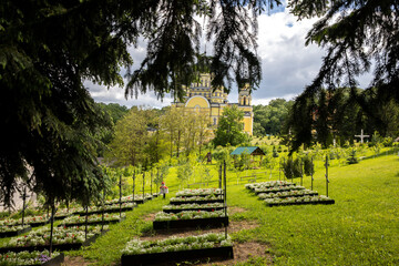 Fototapeta na wymiar Hancu monastery graveyard, Moldova