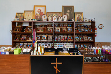 Hancu monastery church shop, Moldova