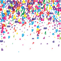 Fototapeta na wymiar Falling letters of English language. Colorful