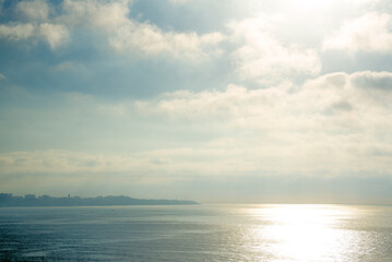 Fototapeta na wymiar Seascape, sun reflection in water