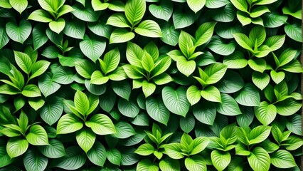 Green plants wall background