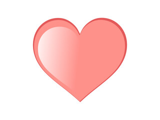 Pink heart isolated on white background vector.