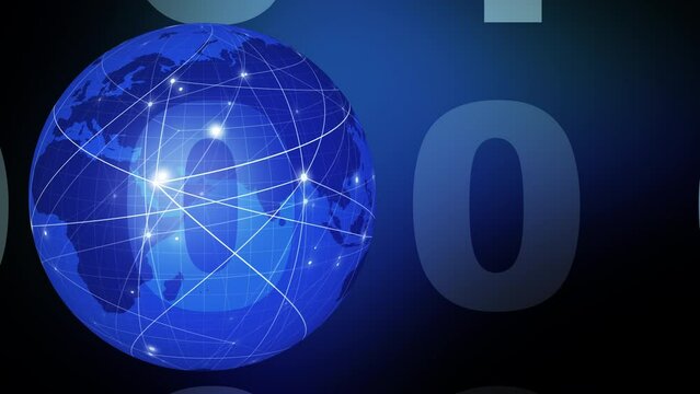 Digital world under attack cybersecurity battles cyber crimes with binary code and global communication in rotating globe of technology news