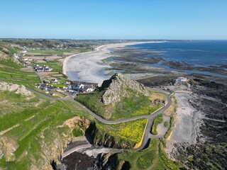 St Ouen Bay Jersey channel islands drone,aerial