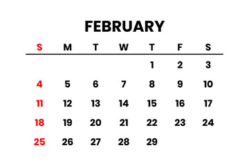 February  2024 Calendar png transparent background  - obrazy, fototapety, plakaty