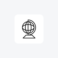Globe, Earth, Geography, Planet, Line Icon, Outline icon, vector icon, pixel perfect icon
