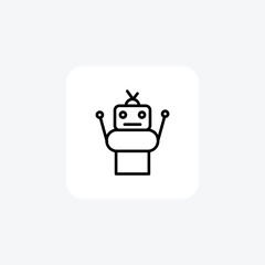 Robot, Robotics, Artificial Intelligence,Line Icon, Outline icon, vector icon, pixel perfect icon