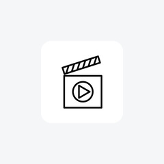 Video Player, Media Player, Video Streaming,Line Icon, Outline icon, vector icon, pixel perfect icon