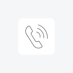 Audio Call, Voice Call, Phone Call, thin line icon, grey outline icon, pixel perfect icon