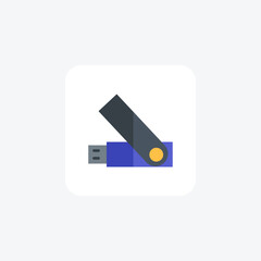 USB, Universal Serial Bus, Connectivity, Data Transfer, flat color icon, pixel perfect icon