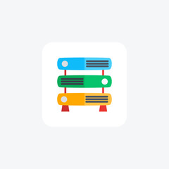 Obraz premium Database, Data Storage, Information Management, flat color icon, pixel perfect icon