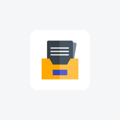 Archive, Repository, Storage, Database, flat color icon, pixel perfect icon