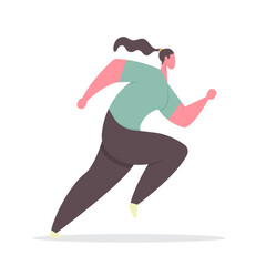 Flat people running character