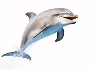 an of an of a dolphin, realistic hyper-detailed rendering, light white and light bronze, playful movement
