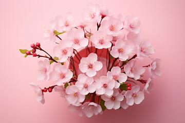 Cherry flowers blossom spring card 