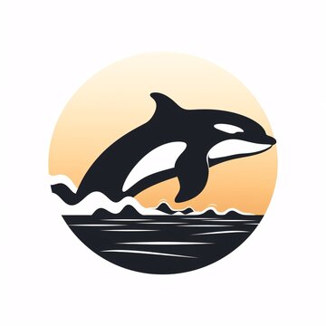 the orca dolphin silhouette in black on white background bold graphic illustrations massurrealism