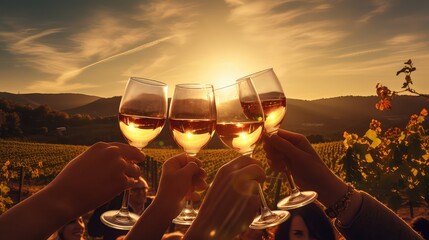 alcohol glass wine drink cheers vineyard this illustration ry food, red people, group dinner alcohol glass wine drink cheers vineyard this - obrazy, fototapety, plakaty