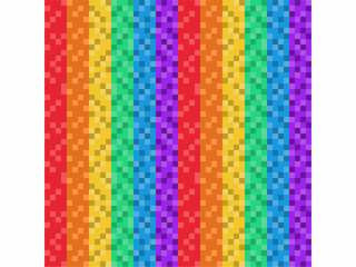 Rainbow Glitter Bar Pattern Ribbon, Pixel Art Style