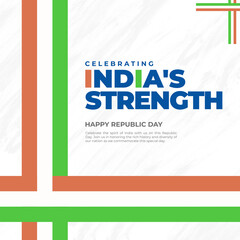 Happy Republic Day India Instagram social media post template in Hindi calligraphy