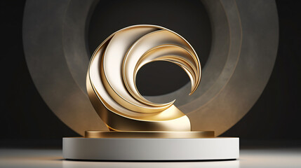 Luxury abstract gold podium