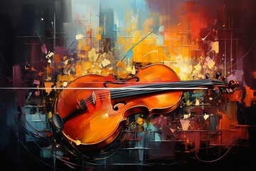 Fototapeta premium Midnight Symphony in The Style of Abstract Expressionism. Creted with Generative AI Technology