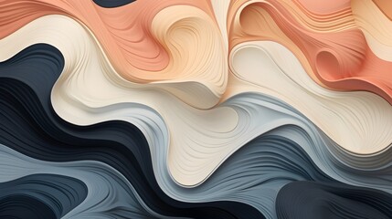 Abstract pattern inspired by organic forms and fluid movements using flowing lines, curves and subtle gradients, background image, AI generated - obrazy, fototapety, plakaty