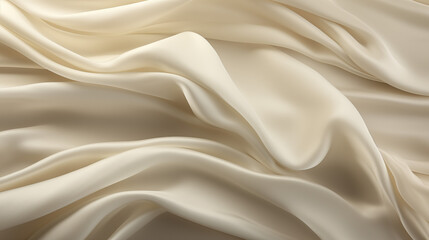 Ivory silk fabric folds background