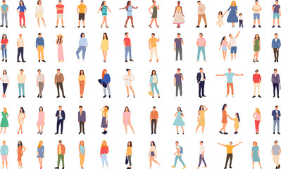 people in flat style collection on white background vector
