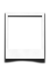 Biała ramka na zdjęcie polaroid, png