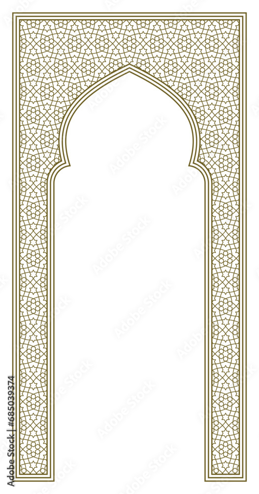 Wall mural arch with geometric pattern in arabic style - Wall murals